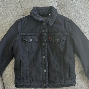 Levi's Black Sherpa Denim Jacket